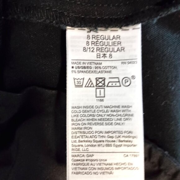 Gap Womens Skinny Ankle Pants Black Size 8R Mid Rise Slim Leg Stretch Casual - Picture 2 of 9